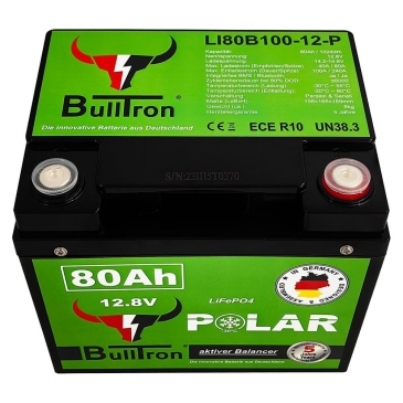 BullTron LiFePO4 80Ah Akku BMS & Bluetooth integriert LxBxH: 198 x 166 x 169 mm 0% MwSt