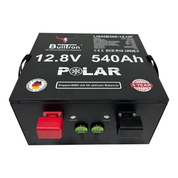 BullTron 540Ah LiFePO4 12.8V Polar Akku mit Smart Doppel-BMS, Bluetooth App, 5A aktiv Balancer und Heizung | 0% MwSt.